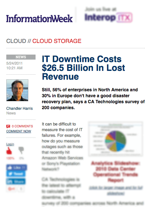 IT Downtime Costs 28.5 Billion in Lost Revenue